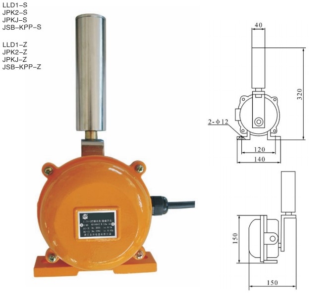 LLD1(JPK、JSB-KPP)系列兩極防偏開關(guān)尺寸圖
