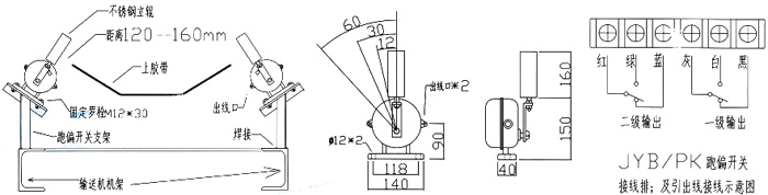 帶式輸送機防跑偏開關設計圖紙